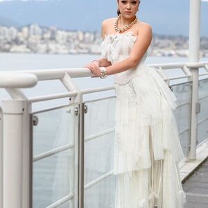 Elena Collection Couture Bridal Corset & Chiffon Tulle Skirt Set Custom Runway